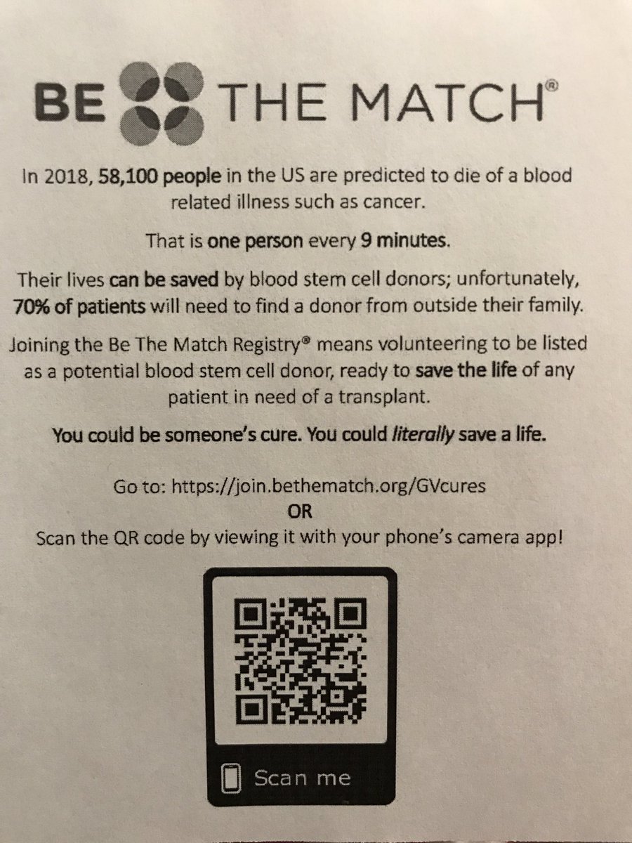 bethematchgvsu's tweet photo. Be the reason someone gets a second chance at life, register today #BTMOC https://t.co/0UhXyGluZe