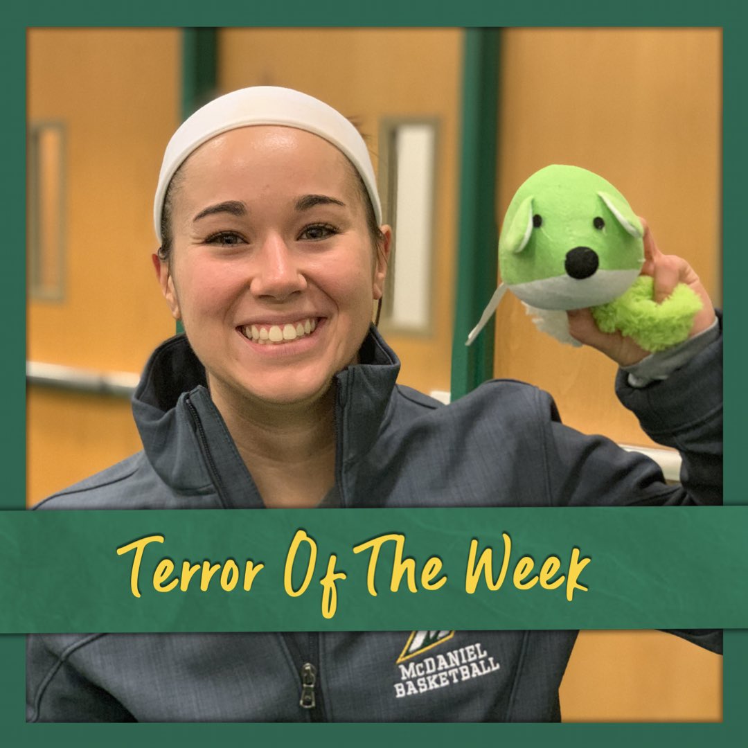 McDaniel_WBB's tweet photo. Junior Hannah Ravenscroft has claimed Terror of the Week! Hannah is always one of the hardest workers on the court and stays tough through tough times! ποΈββοΈππ #TerrorOfTheWeek #WhosNext #GetOnTheHill #GTWB https://t.co/5TRPhAnJiF