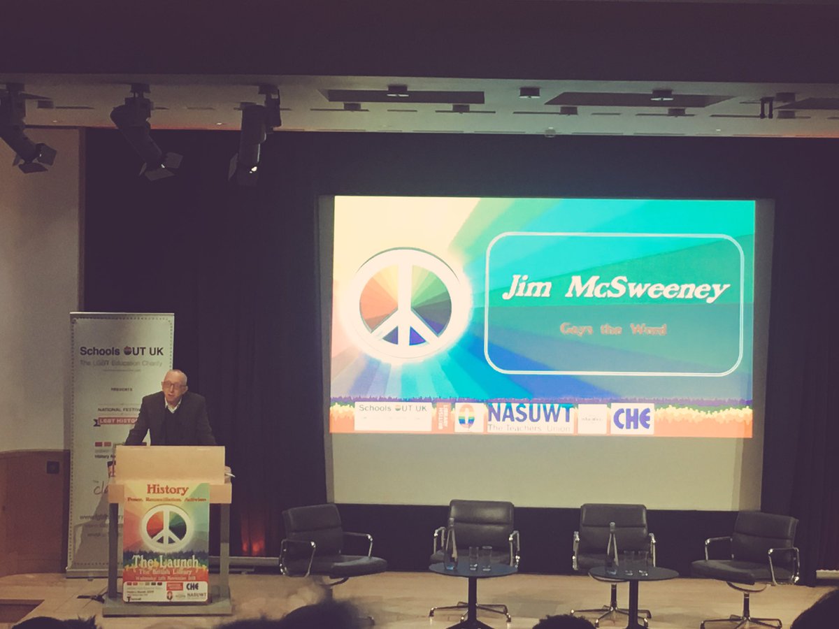 queerseum's tweet image. Powerful history &amp;amp; storytelling from Jimmy McSweeney on @gaystheword legacy &amp;amp; community anchoring of memory, activism, sexual freedom through literature and a place we can be sure to have a ‘warm welcome’. A meeting place and an asset. Launching @LGBTHM #LGBTHM19 @britishlibrary
