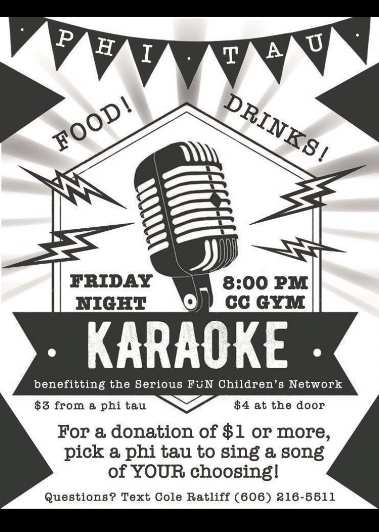 TransyPhiTau's tweet photo. Come out this Friday and help us support @SeriousFunCamps !! https://t.co/qSQzZWHnTC