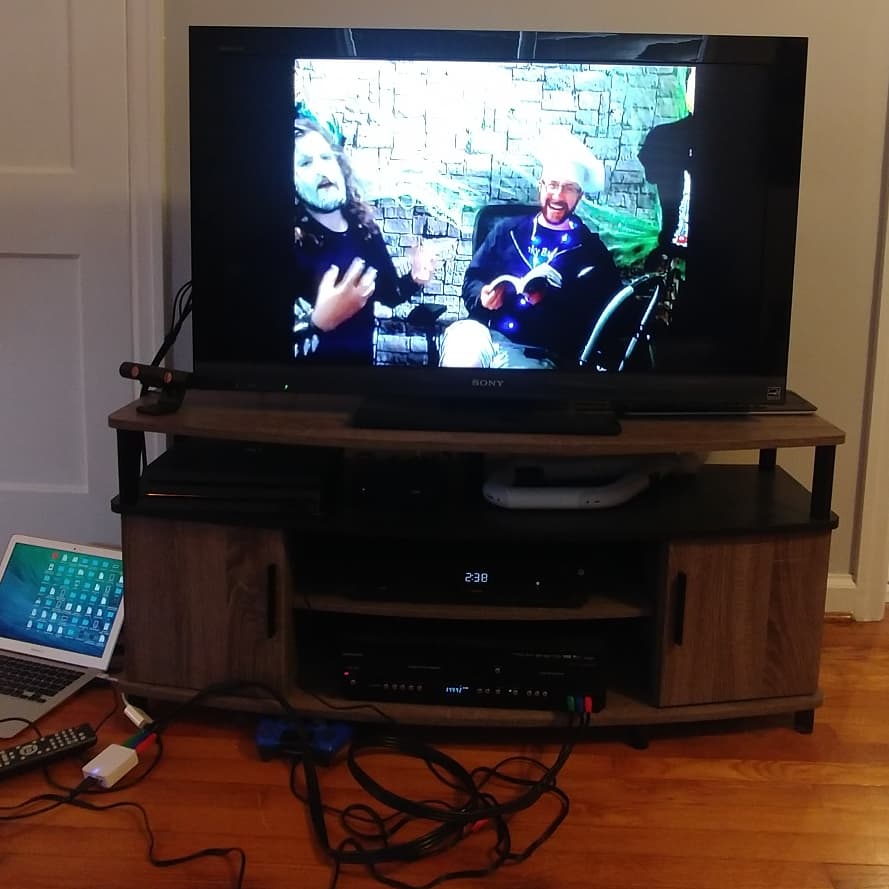 ClayAstroman's tweet photo. Dubbing the live Halloween reading of Welcome to Monsteropolis to VHS. Pumped to soon view it in all its CRT glory! ๐ผ๐
#spooky #spookybasement #horror #halloween #tbt #welcometomonsteropolis #pumped #forcoolidiots https://t.co/07BduHcksL