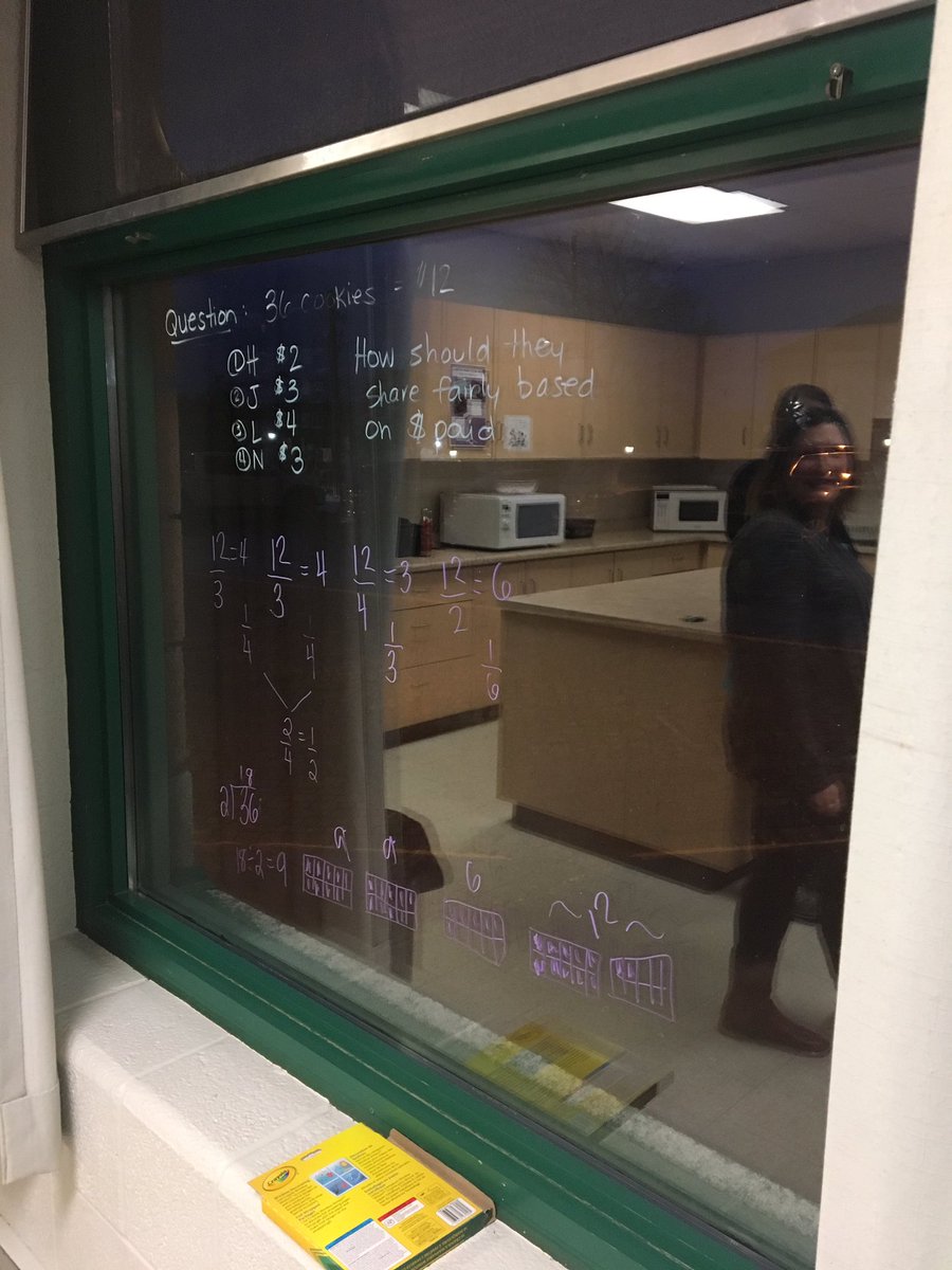 MsLCarruthers's tweet photo. Using all of our vertical space to collaboratively solve math problems. Can’t wait to get some window markers for my class!😃#excitedteacher #mathpart2 https://t.co/903DCK5hWC