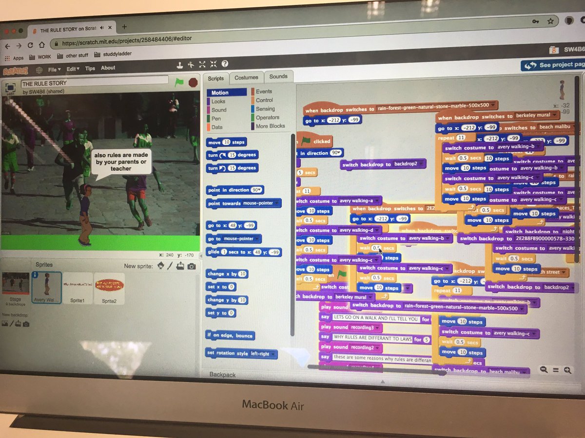 Yesterday this Yr4 boys coding blew me away and I asked him ‘when he first started coding?’ He said ‘last year when you showed us’. How cool to think I had something to do with this! 😊 #whyiteach <a href="/scratch/">Scratch Team</a> (Note. No need to be an expert...just open the door!).