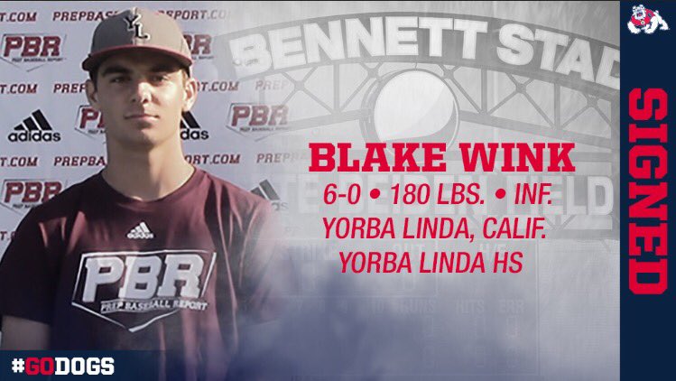FresnoStateBSB's tweet photo. Signed! 🖊 Welcome to the Bulldog family, Blake Wink!

🔷 2017 &amp; 2018 Under Armor Preseason All-American
🔷 2018 Crestview League All-League
🔷 2018 Crestview League Scholar-Athlete

#GoDogs https://t.co/jCcJOUjO3N