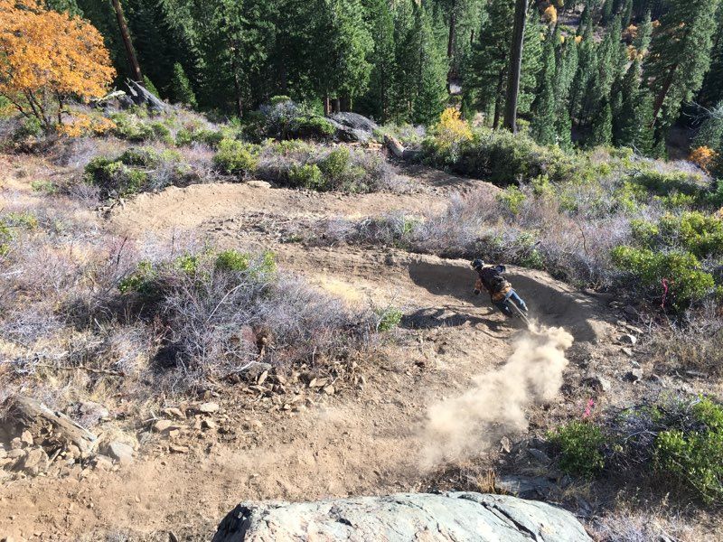 Building more tasty single track, check out those turns! We are continuing to craft this trail off the Indian Falls Ridge Trail on Mt. Hough in Quincy, and need some rain for it to bed in properly. Pic of a test run to see how it flows! #DirtMagic #LostSierra