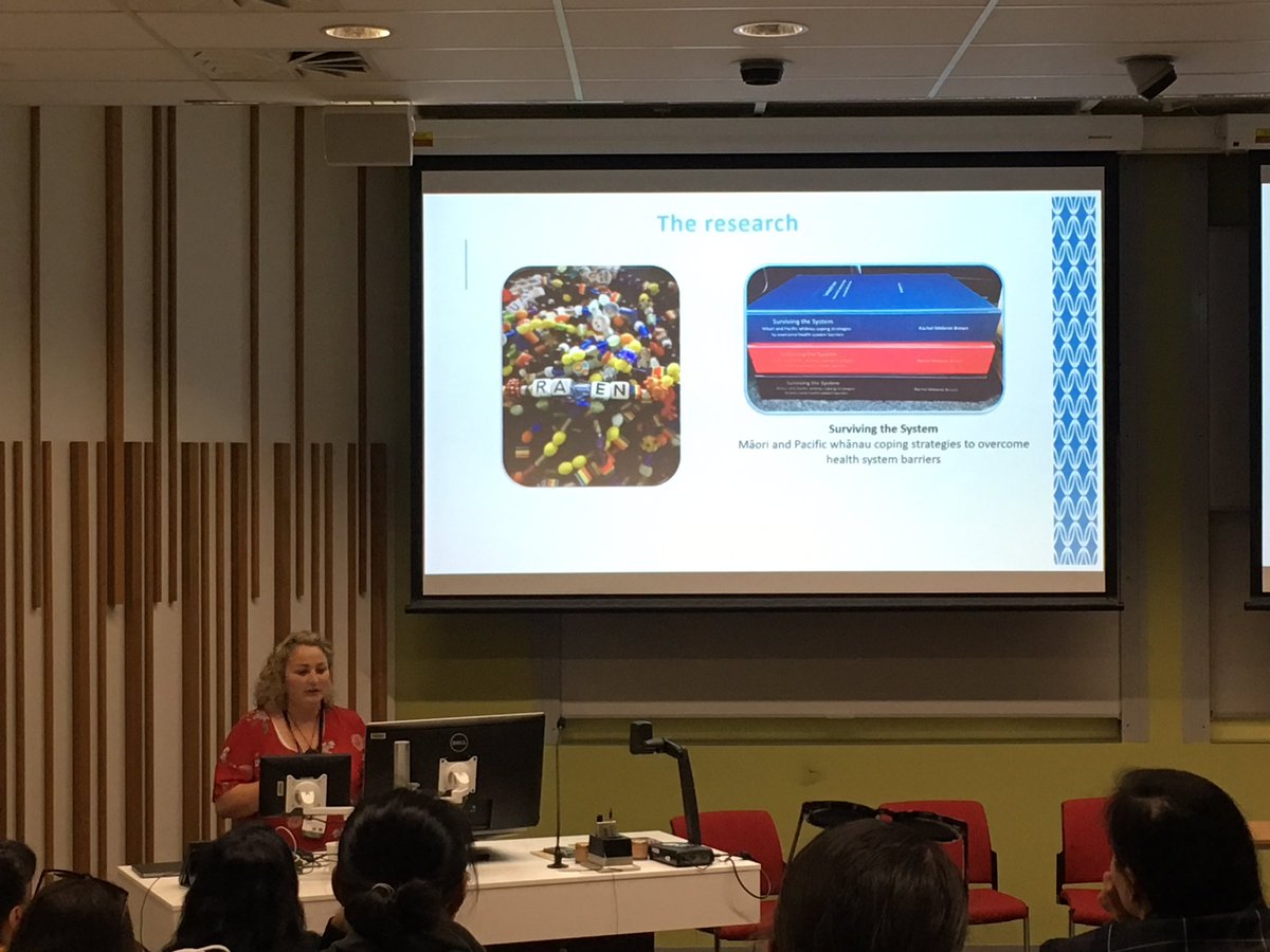ehwyeth's tweet photo. The fabulous Dr Rachel Brown presenting her very important PhD research about whānau surviving the system with tamariki who have a life-threatening diagnosis #IIR18 #IIRC2018 @NgaPaeotM https://t.co/XeFkwyJqr2