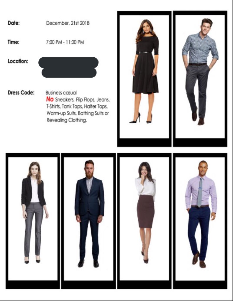 business casual holiday party