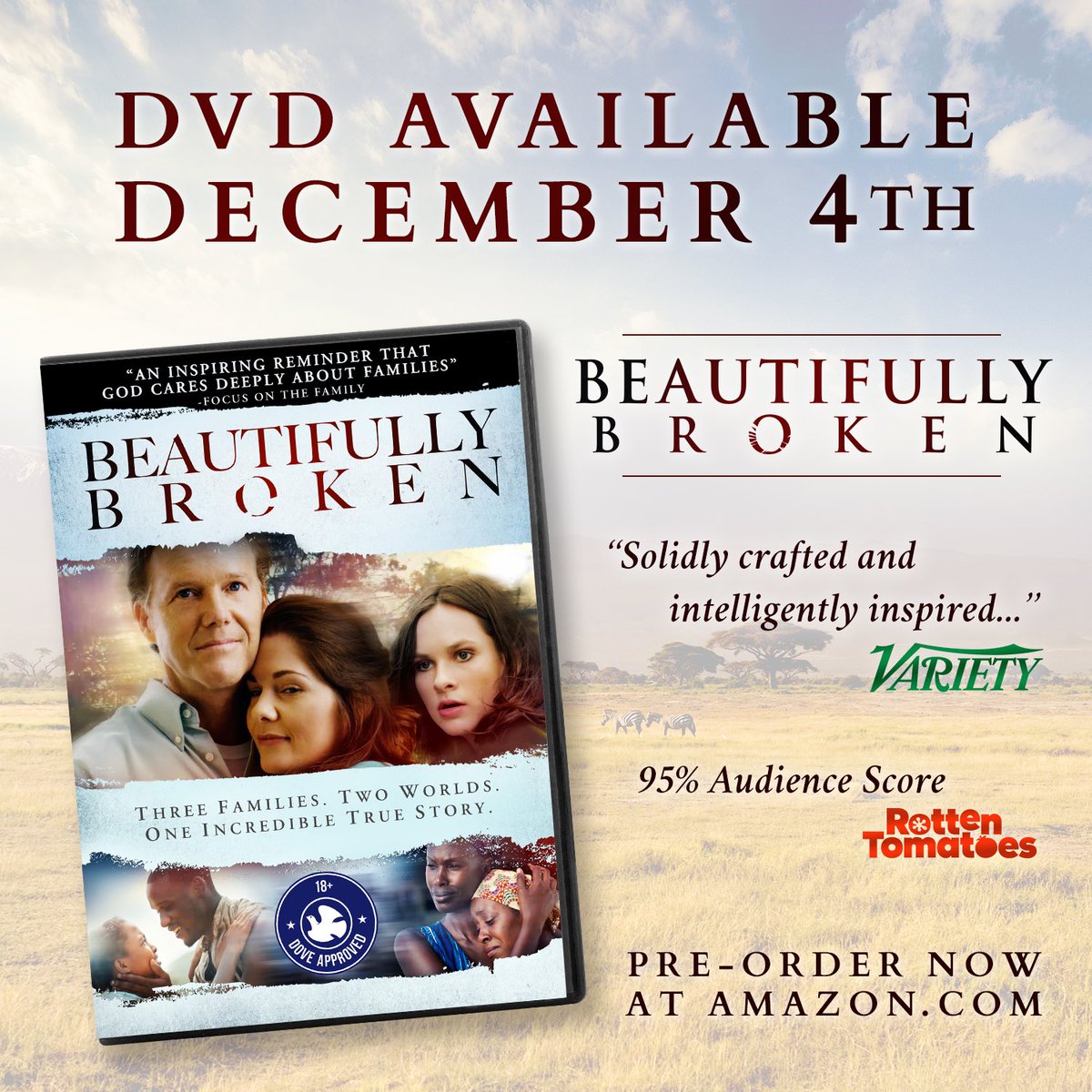 BEAUTIFULLY BROKEN is available on DVD December 4th!!!
Pre-Order today on <a href="/Amazon/">Amazon</a> 
amzn.to/2zSp3NA 
#BeautifullyBroken #bbroken