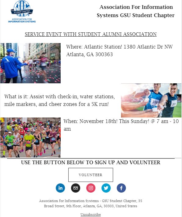 aisgsu's tweet photo. Join AIS this Sunday in Volunteering with SAA (Student Alumni Association)! 

Here is the link to sing up to volunteer if interested !

https://t.co/zSuOC087TW https://t.co/9WZMWEoBzt