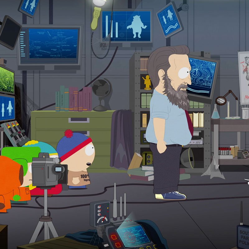 Al Gore’s original ManBearPig HQ was in a Komfort Inn. His new MBP HQ at U-Stor-It and was redesigned for South Park: The Fractured But Whole. #FracturedButWhole