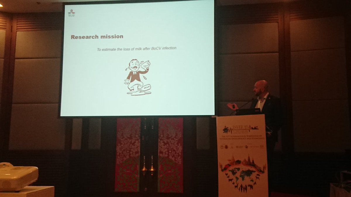 k_alvasen's tweet photo. @NilsFall presents his reseach: effects of bovine corona virus on shipped milk #vh_slu #ISVEE15 @_slu  good work! 👏 https://t.co/hqDbhA2DZS