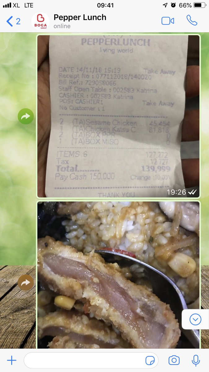sentbang's tweet photo. Mengerikan dapat makanan mentah @BogaGroup_Promo dan dapat jawaban hanya copy paste saja. https://t.co/7VwOoUL42z