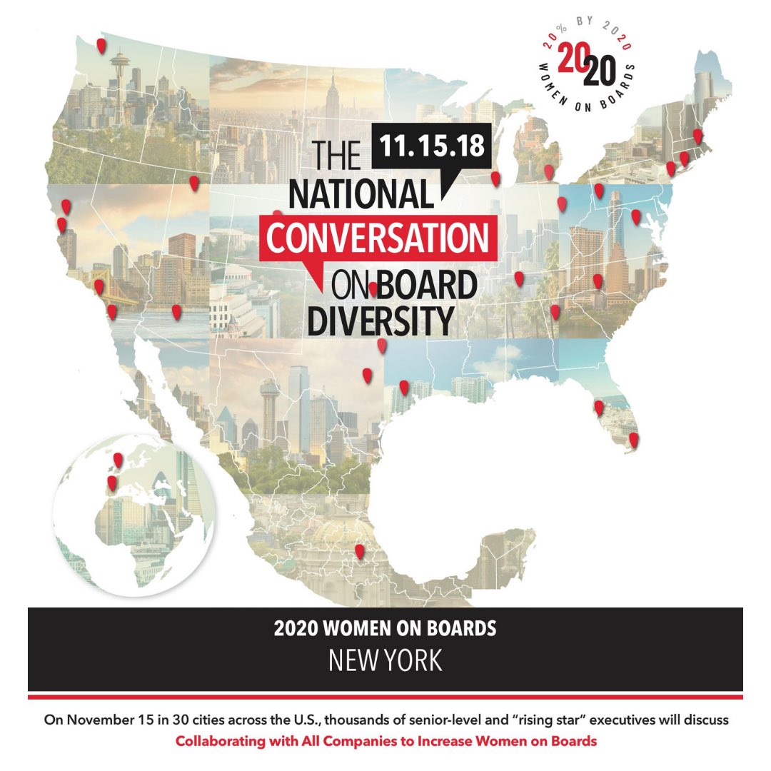 HSMresourcesNYC's tweet photo. @2020WOB Excited to join the National Coversation on Board Diversity tomorrow night in New York City. Diversity of thought results in better decision making, benefiting companies and their shareholders. #NCBD18 https://t.co/BXHtUWKq13