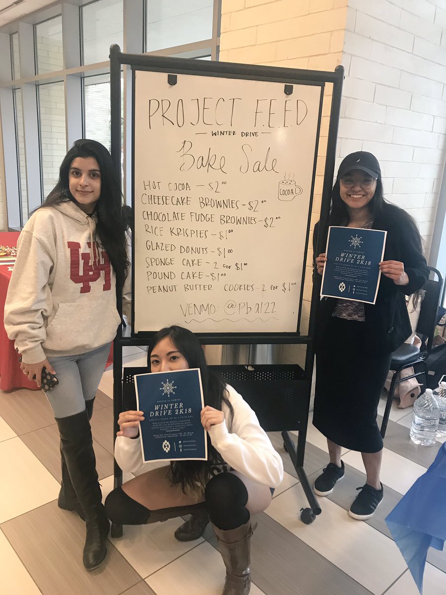 projectfeeduh's tweet photo. Despite the cold weather, our Winter Bake Sale was full of warmth thanks to our members! We raised more than enough money to purchase lots of winter clothing &amp; supplies for a holiday care package of sorts. To all those that came out—thank you for helping us with this initiative! https://t.co/WmNL1ulnKl