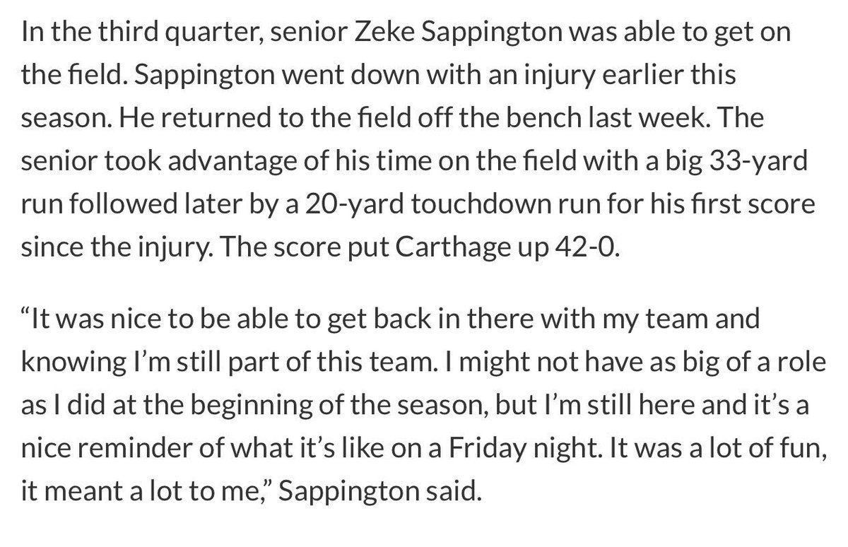 Matt_Sappington's tweet photo. This kid gets it! His character throughout this season has been tremendous. Proud of you @SappingtonZeke https://t.co/OQFj3o3Uwz