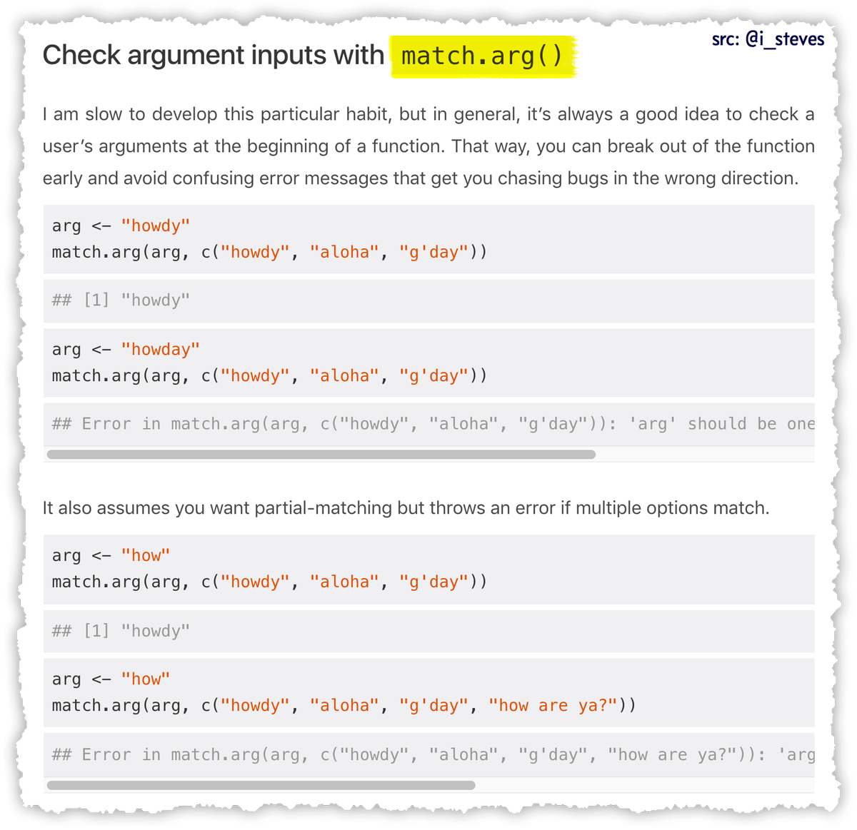 Check argument inputs with match.arg()
