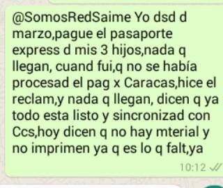 JULYMARC's tweet photo. @SomosRedSaime 
@AyudaSaime
@elimpulsocom
@madrugonazo1
La impresión para cuando desde febrero y nada, ya fui a Caracas en atención al ciudadano , hice mi cola plantee mi caso especial, volví a pagar la impresión, después de haber pagado el express y aun nada 
Ayuda
Mi estado https://t.co/sPchFpR47a