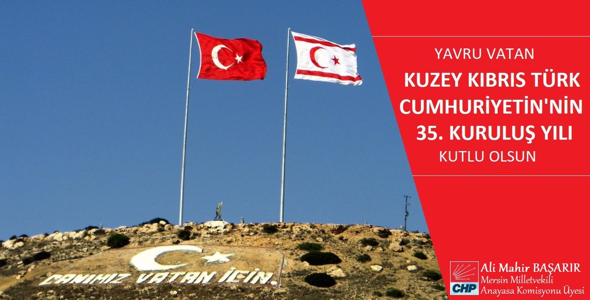 alimahir's tweet photo. Yavru Vatan Kuzey Kıbrıs Türk Cumhuriyeti’nin 35. kuruluş yılını kutluyor, kurucu Cumhurbaşkanı Rauf Denktaş'ı ve dönemin Başbakan'ı Bülent Ecevit’i sevgi, saygı ve rahmetle anıyoruz. #KKTC #35YIL https://t.co/6dz85ZkHiM