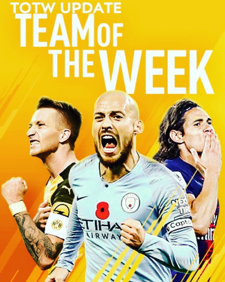 easportsfcjp's tweet photo. ／
#FIFMobile TOTW2 発表🔥
＼
 今週の🏆TOTW🏆が更新されました🎖️⚽️
----------------------------
ST/88 Edinson Cavani 🇺🇾
ST/88 David Silva 🇪🇸 
CAM/84 Marco Reus 🇩🇪 
----------------------------

残りあと7日📅
お見逃しなく❗️❗️

#FIFAモバイル #FUT https://t.co/jzAPIAmgbr