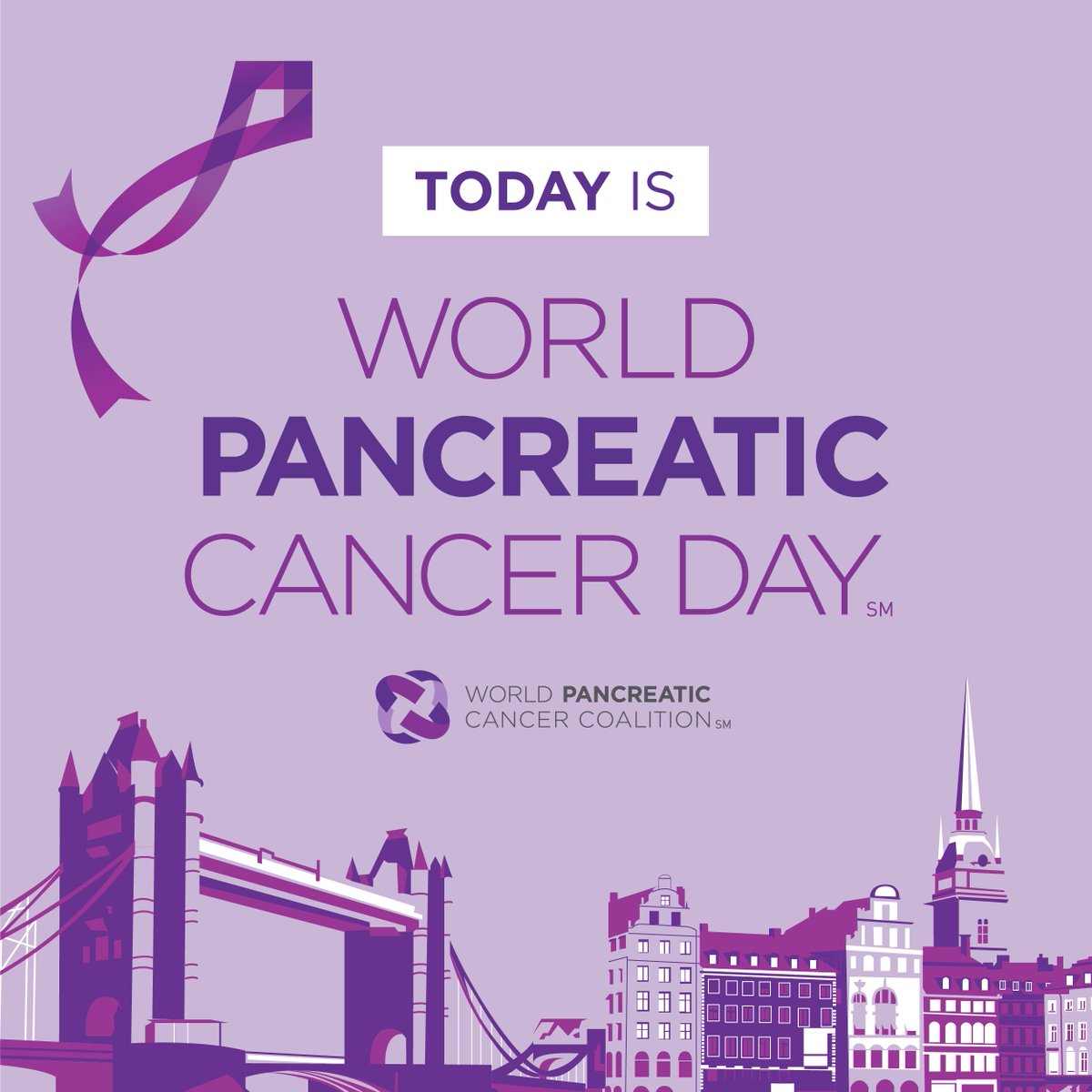 worldpancreatic's tweet photo. Today is #WorldPancreaticCancerDay! Remember to wear purple, tag us in your photos @worldpancreatic and talk to everyone you know about the symptoms and risks of #pancreaticcancer. https://t.co/3PgWZ15SkQ #WPCD https://t.co/oBtY1wE2Pf