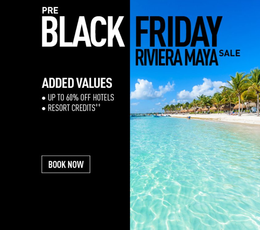 TravelBookster's tweet photo. RIVIERA MAYA #Deals🌴☀⛱
All-Inclusive Vacation Packages w/ Air &amp; More Great Hotel Deals

To request more information or book your next vacation send us an email to ✉info@travelbookster.com or call ☎888-965-0150

#RivieraMaya #BlackFriday https://t.co/bUsMU8hDbn