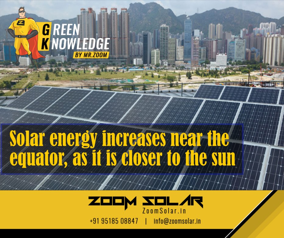 ZoomSolarIndia's tweet photo. Do you know?
.
.
Because, the region on the Earth where the equator lies is closer to Sun.

#ThursdayThoughts #Solar #sun #RenewableEnergy #ZoomSolar https://t.co/xTfeYqr0Qc