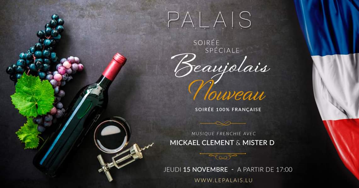 MisterD_SoHouse's tweet photo. 🇫🇷🇫🇷🇫🇷 Le Beaujolais Nouveau débarque au Palais le Jeudi 15 Novembre 2018! Au menu Beaujolais Nouveau Village, Charcuteries et Fromages dans la pure tradition 🇫🇷🇫🇷🇫🇷
2 DJ survoltés aux platines, Mickael Clement et Mister D pour animer cette soirée spéciale.... https://t.co/QHvI4E030W