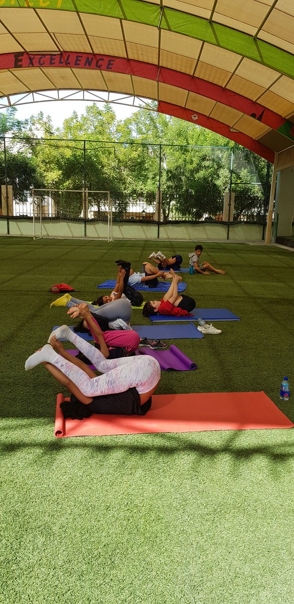 MsSummer4's tweet photo. Grade 4 students loved relaxing with yoga today ! #OICSnewsletter https://t.co/c8b69gIGiY