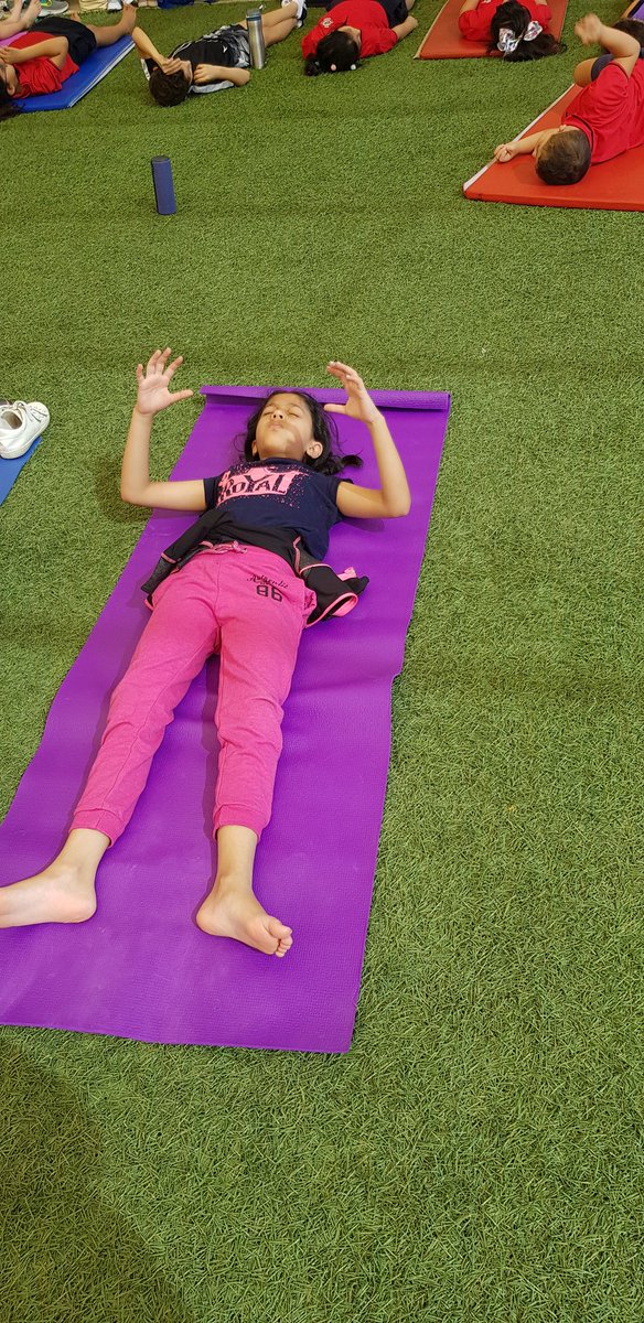MsSummer4's tweet photo. Grade 4 students loved relaxing with yoga today ! #OICSnewsletter https://t.co/c8b69gIGiY