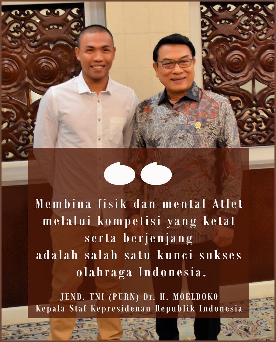 alila_davy's tweet photo. Salah satu kunci sukses atlet olahraga Indonesia adalah membina fisik dan mental melalui kompetisi yang ketat. @Rivaarga @bantenamazing @gungsofia @Dani_Alamsyahri @Nabila_Haqi @GreenYunita @SamNugrohoo @sadewi_haidar @dianrestoe #Moeldoko https://t.co/UEcTKmmekE