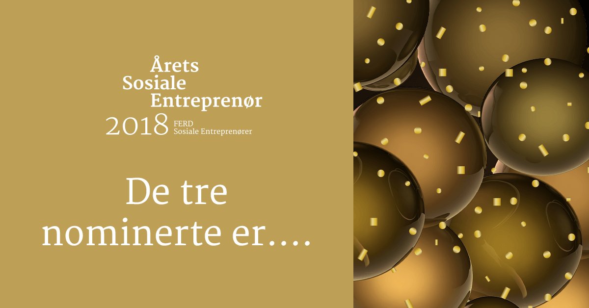 Ferd_SE's tweet image. Og de nominerte til Årets Sosiale Entreprenør 2018 er: @AssistSelvhjelp, @AtlasKompetanse og #UngInvest👏🏻👏🏻 Finalistene kjemper om førsteplassen og premien på en halv million kroner! Vinneren kåres på #SosEntFesten 21. nov. Les mer her👉 sosentfesten.no/her-er-arets-t…