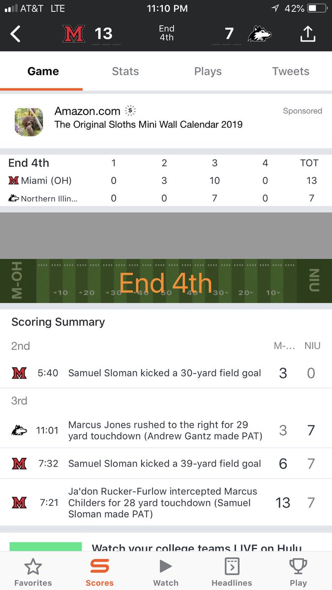 ECSportsInvest's tweet image. #MiamiO +7.5 #OutRight #Winner @ #NIU 13-7🙌🏈💸🍺🙌
1-0 #NCAAF tonight, 2-0 overall, #NHL Pending #ProfitIsOurBusiness
EastCoastSportsInvestors.com