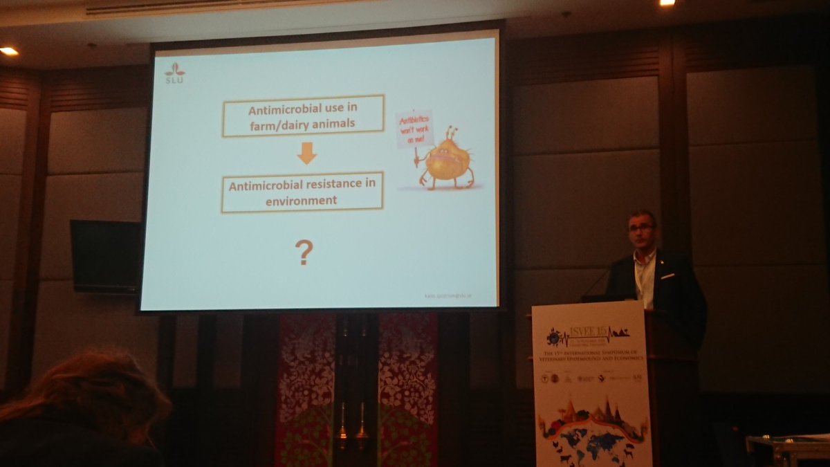 k_alvasen's tweet photo. interesting talk by Ulf Emanuelson @u_eson on #AMR in the environment on Swedish dairy herds! #ISVEE15 @_SLU #vh_slu https://t.co/ycwCWy7lNG