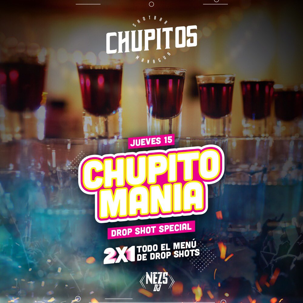 ChupitosNic's tweet image. ¡Los jueves les llamamos “ChupitoMania”🤩 ya que tenemos nuestros DropShots al 2x1! 🎉

#DondeEmpiezaLaFelicidad
#DropShots 
#PlazaElEstablo