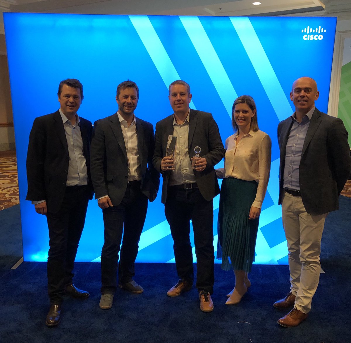 Great work by the <a href="/BTBusiness/">BT Business</a> and <a href="/bt_global/">BT for global business</a> teams as we won 4 awards at the <a href="/Cisco/">Cisco</a> Partner Summit 2018 including Cisco Meraki EMEA Partner of the Year, Cisco EMEA Innovation Partner Award and two <a href="/CiscoUKI/">Cisco UK & Ireland</a> Service Provider Awards. #CiscoPS18 #meraki #BT