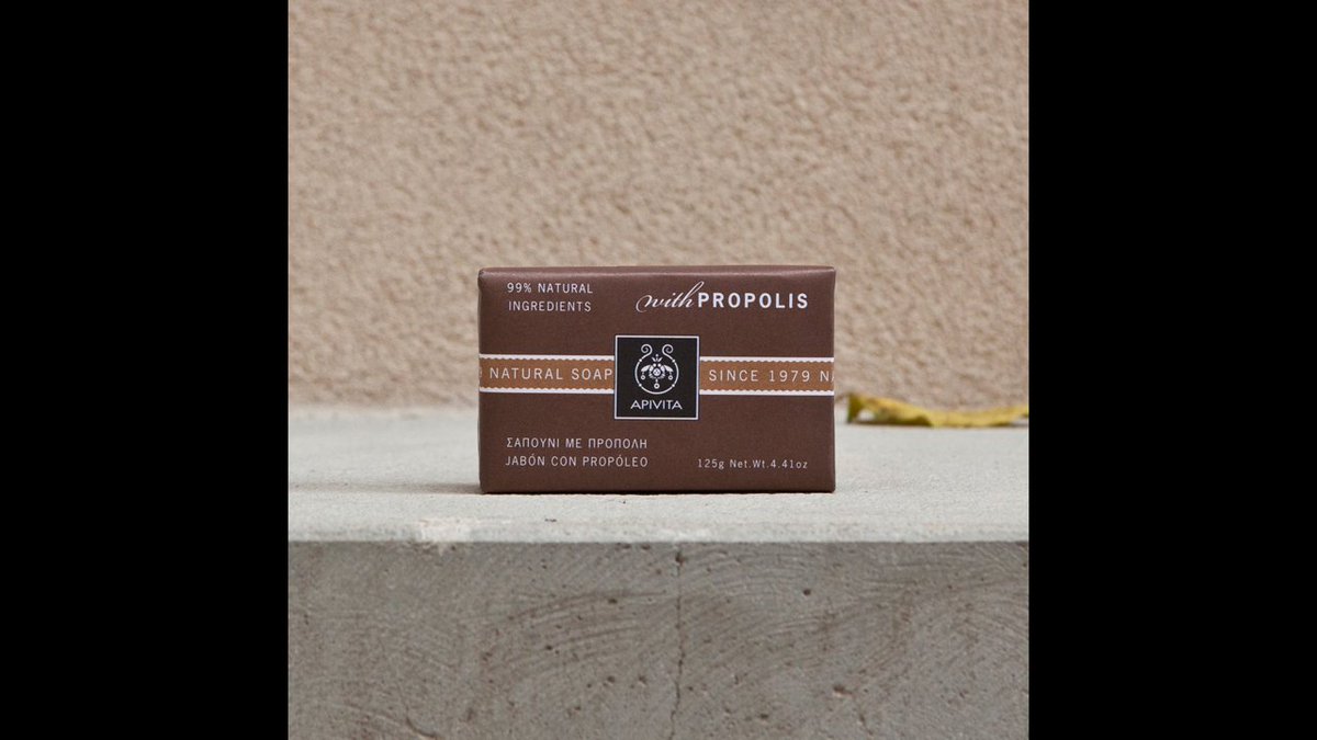 #NaturalSoap with #propolis: Our first ever product back in 1979! 
An #innovative, natural black soap with propolis and #thyme that can be used both on face &amp; body and helps #acne prone skin &amp; #oiliness.
Shop now ➡️ow.ly/fFnA50jvneX
#apivita #apivitabarsoaps ##beauty