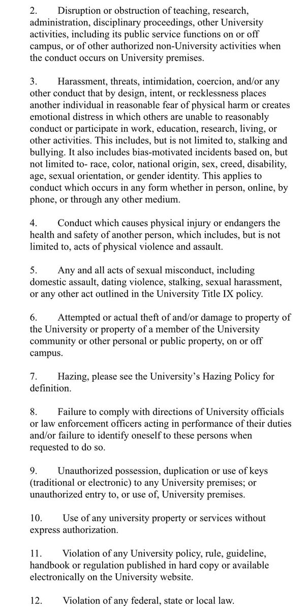 _LilPurv's tweet photo. There are 26 ways an org can be in violation of the proposed student org conduct policy. It only takes one person to have the entire organization held accountable. https://t.co/Lj0rHqghMd