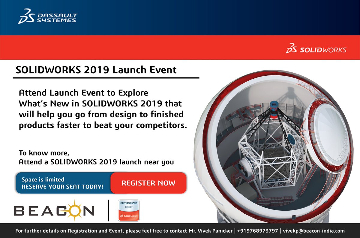 vivekpanicker91's tweet photo. Check out What’s New in #SOLIDWORKS 2019 to make your design process faster
Attend #SOLIDWORKS 2019 Launch by #BEACON on 22nd Nov @ Hotel Golden Chariot #Vasai #Mumbai

Register Now: https://t.co/KPnjBiYarA

#SWX19Launch #SWX2019 #Solidworks2019 @BEACON_India #Mechanical #Mumbai https://t.co/KYnLtw2iVz