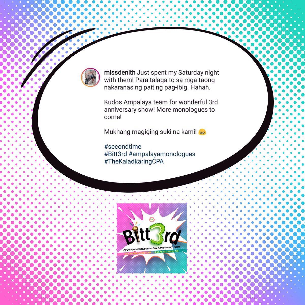 ampalayamnlgs's tweet photo. Join us on our last event for the year! #bitt3rd https://t.co/vLii5vGu4Q