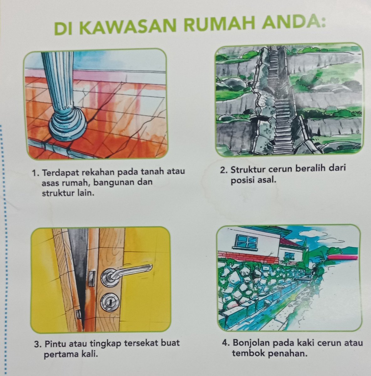 Kenal Pasti Tanda-Tanda Awal Tanah Runtuh di Kawasan Rumah Anda :

<a href="/JKRMalaysia/">JKR Malaysia</a> 
<a href="/baru_bian/">Baru Bian</a>
<a href="/RoslanMdTaha/">Roslan Md Taha</a> 
<a href="/zulkiflyaghani/">ZulAGhani@CKC</a> 
<a href="/IrKaniah/">Ir. Kaniah (Jkr:ckc)</a>