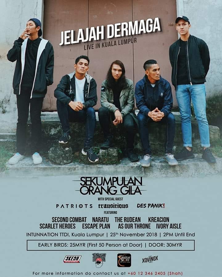 Great news everyone! We'll be supporting our fellas from @wearesog for their Jelajah Dermaga at @intunnation TTDI on 25th November alongside so many awesome local act such as @patriotsmy @transitionsofficial and etc. Do come and let's have a good time with us all 🤘🏼