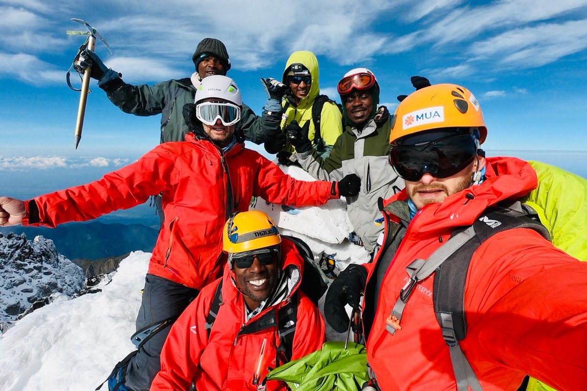 7SummitsAfrica's tweet photo. Congrats #7SA2018 The Highest Point in #Uganda - Margherita Peak (5,109m). Crossing TWO glaciers (shrinking glaciers), the 2nd needing ropes, crampons, ice axes, muscles & sheer will! #climatechangeisreal #conservationthroughtourism #equatorialglaciers #highestpeaksinAfrica https://t.co/OFF4va8FQg