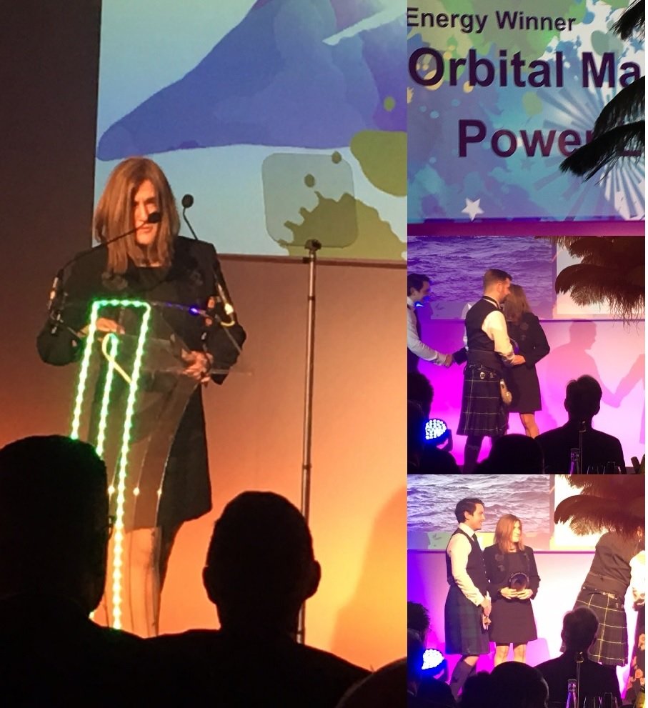 nationalgrid's tweet photo. At last night’s IET Innovations award, Iliana Portugues from National Grid presented the prestigious Power and Energy award https://t.co/miRqwY0cpR to winner Orbital Marine Power Ltd for their tidal turbine work.
#SR2000 
#Tomorrowtoday
#RIIO2 https://t.co/eRETbqnGLM
