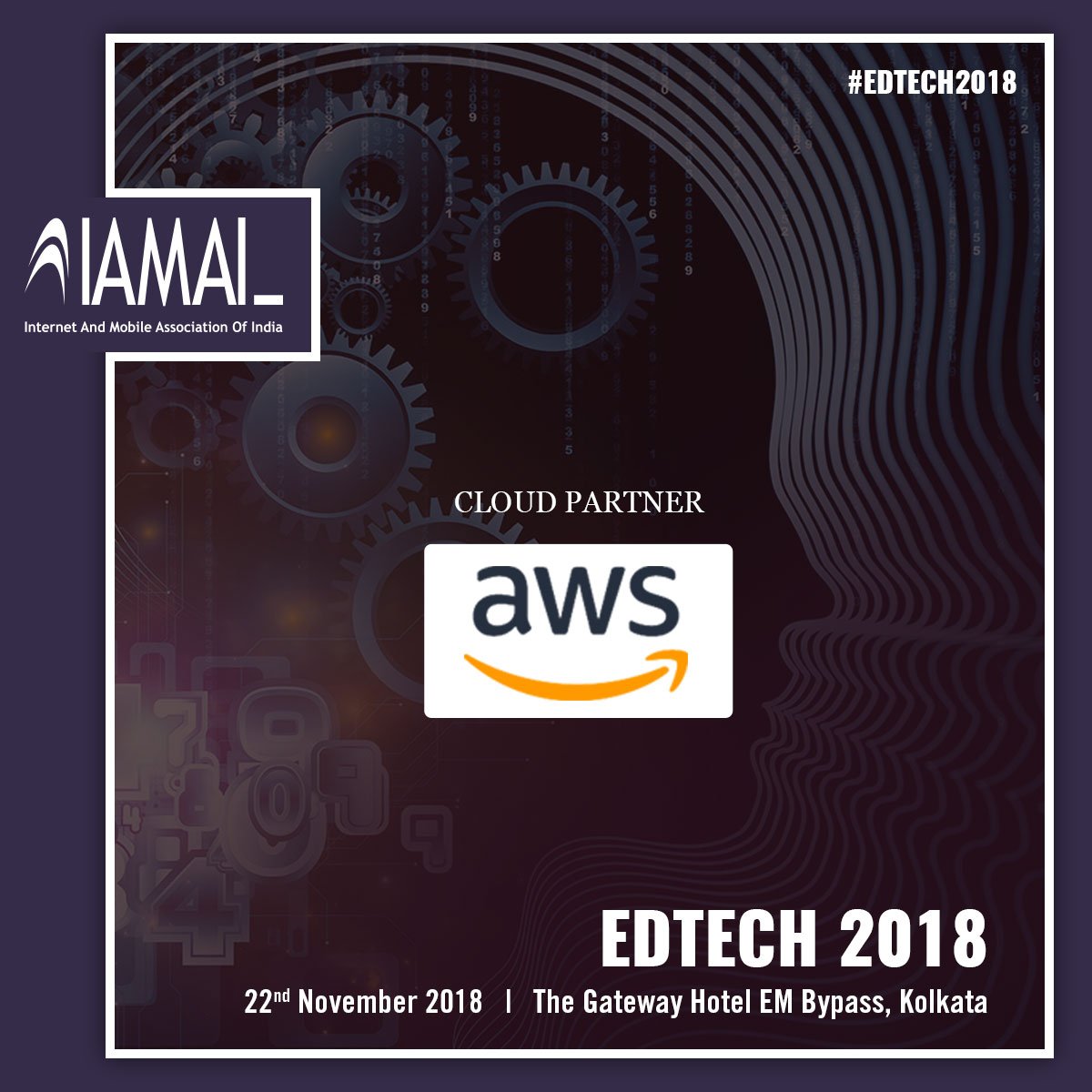 IAMAIForum's tweet photo. We are delighted to announce @awscloud as a cloud partner for #EDTECH2018 'Skilling for Jobs'. Don't miss the conversations on 22 November in Kolkata. For details and registration, please visit: https://t.co/ff7DK8xoN0 https://t.co/6YF2qmFZCG