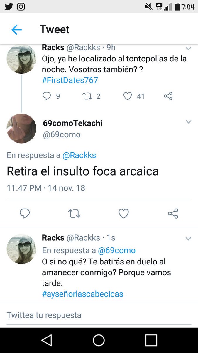Rackks's tweet photo. Eh eh eh eh!!! Tengo un hater!!! Toma yaaa! Por esto te dan chupito o algo?? #FirstDates767 https://t.co/jA8Updzwai