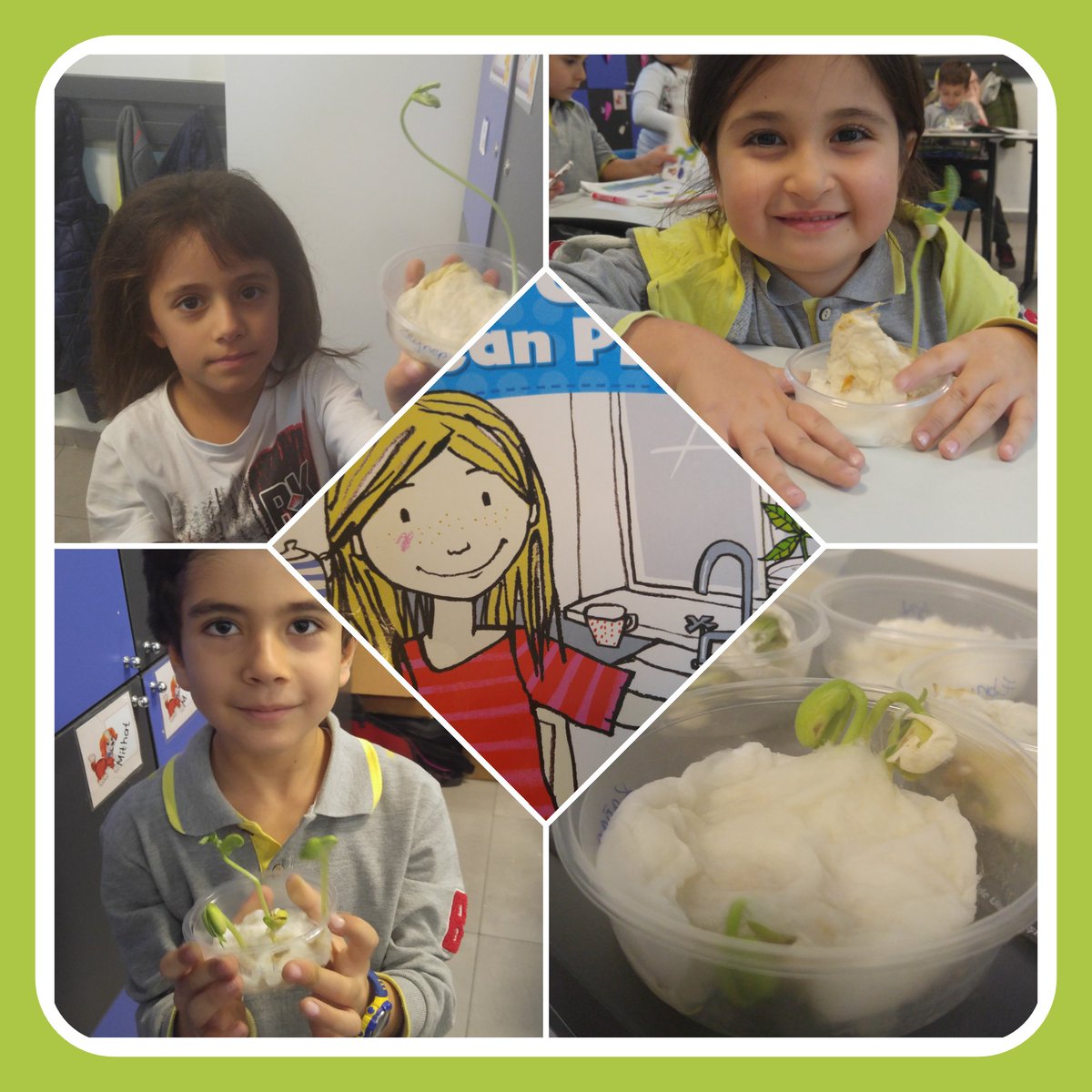 NativeteachersM's tweet photo. Hooray, our bean-plants are growing! #readingkatiegrowsabeanplant #andwedidthesame #heranimdabahcesehir @bahcesehirmaras @Ecemyrdknr @DidemBaaran1 @shkynr @burakkose1985 https://t.co/qbG90a9sCn