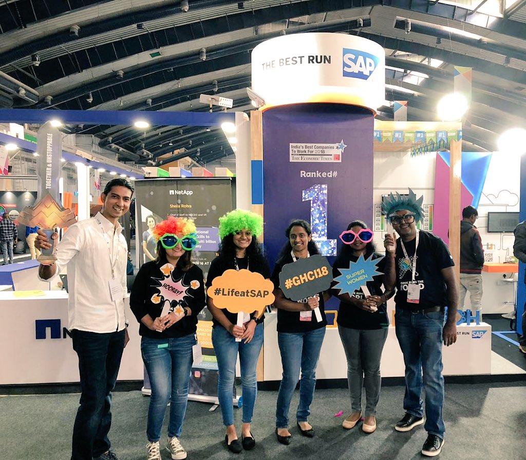 swathi_08's tweet photo. #LifeAtSAP Our team at #GHCI18 @swathishetty215 @ManimoyBiswas @simonavinash @shraddhanjali_r @tahirtimsagar @mayank_b @kap_neha21 @arathiagape3 @umaranitm @paromit @SinghPriyanka99 @charuSAPcareers @ShylajaSabbani @sonalkhedia @Fahadkhattal82 https://t.co/Gtaj8hb1gx