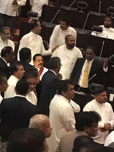 raguthees's tweet photo. Tense in #srilanka parliament #lka https://t.co/lv43GesEzS