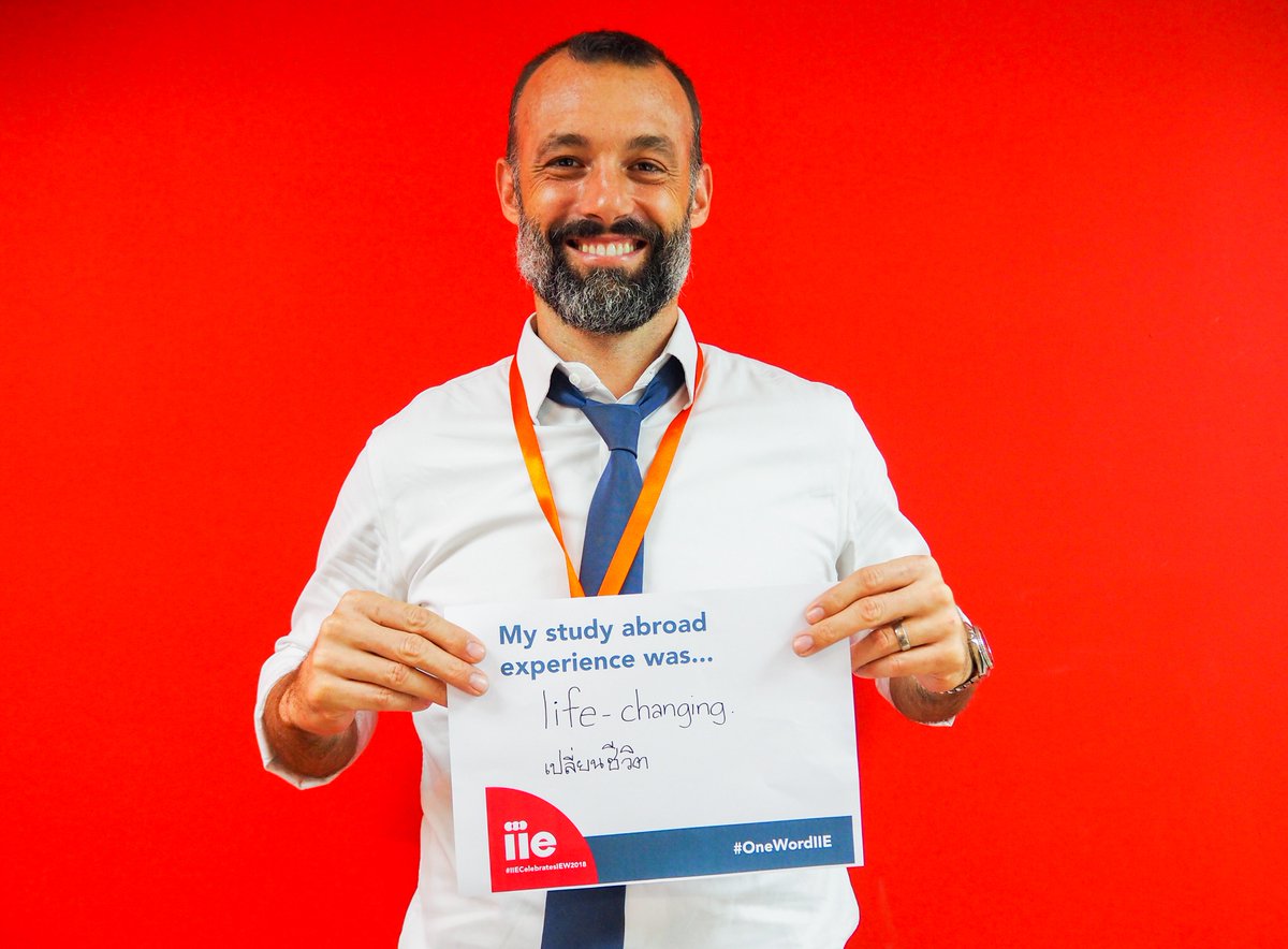 IIESEA's tweet photo. For @JLembright , Head of @IIESEA, his #OneWordIIE is Life-Changing (เปลี่ยนชีวิต)! Tell us about yours! If you could describe your study abroad experience in one word, what would it be? https://t.co/eoMUvHn1FQ