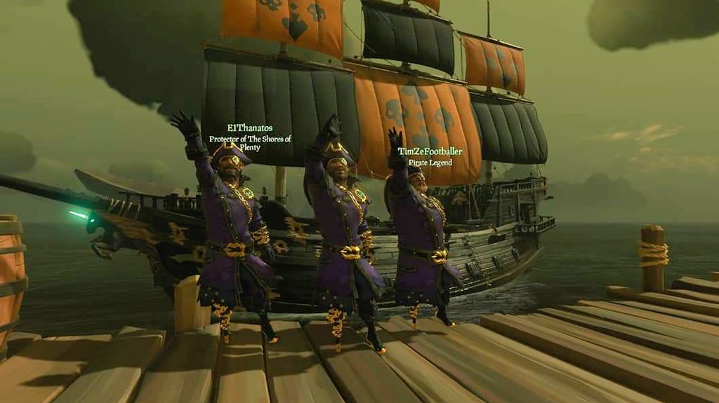 direwolfdav's tweet photo. Met these two in April 2018. Best friends ever since. Sail together every night. Levelled up together. I'm the last one to get Athena 10 but working on it. #Midwave Thanks @SeaOfThieves #seaofthieves @Xbox @XboxGamePass #Buddies #Scotland #Canada #America #Xbox #GiveWithXbox https://t.co/tdPE0I24vo